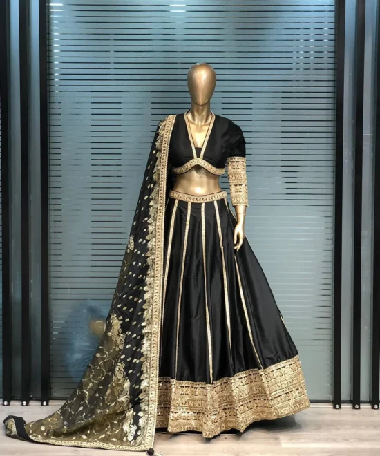 Black Colour Modern Style Lehenga